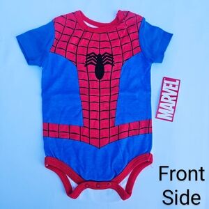 Marvel Spider-Man Infant Bodysuit Short Sleeve Snap Closure One Piece Boys 3-6 M